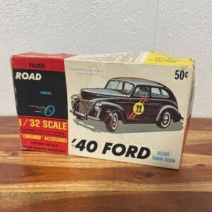 VINTAGE PALMER PLASTICS 1/32 '40 FORD DELUXE TUDOR SEDAN MODEL KIT BOX ONLY